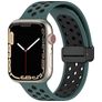 Mobigear Sport Plus Mag Bracelete Silicone Fecho magnético para Apple Watch - 49/46/45/44 mm - Preto / Verde