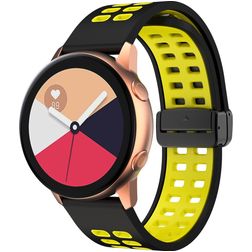 Mobigear Sport Plus Mag Silikone Smartwatch Urrem Magnetlås - 22 mm - Sort / Gul
