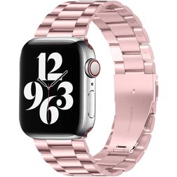 Mobigear Antwerp Rostfritt stål Apple Watch Armband Fjärilslås - 49/46/45/44 mm - Rosa