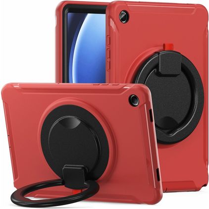 Mobigear RingGuard Samsung Galaxy Tab A9 Plus (2023) Cover Hård plast / Silikone Bagsidecover + Stander - Rød