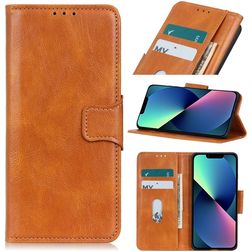 Mobigear Classy iPhone 14 Funda tipo libro Cartera - Coñac