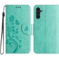 Mobigear Flowers Samsung Galaxy A36 Wallet case - Green