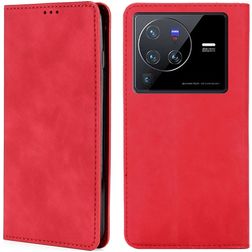 Mobigear Retro Slim Vivo X80 Pro Wallet case - Red