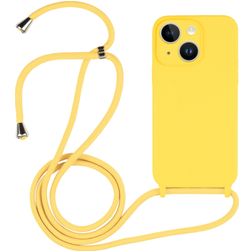 Mobigear Lanyard iPhone 15 Silicone Capa com cordão - Amarelo