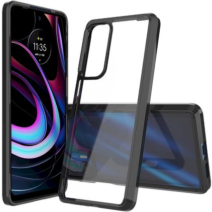 Mobigear Crystal Motorola Edge (2021) Tvrdý plast Zadní kryt - Průhledná / Černá