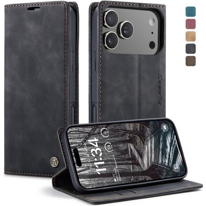 CaseMe 013 iPhone 18 Pro Pungetui med Seddelrum - Sort