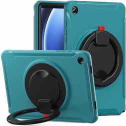 Mobigear RingGuard Samsung Galaxy Tab A9 Plus (2023) Funda Plástico rígido / Silicona Carcasa + Soporte - Azul