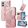 Mobigear Butterfly Motorola Moto E13 Funda tipo libro Cartera - Oro rosa