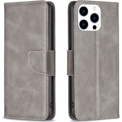 Mobigear Excellent iPhone 15 Pro Wallet case - Grey