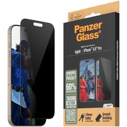 PanzerGlass Ultra-Wide Fit iPhone 16 Pro Max Glas Skærmbeskytter Privacy - Case Friendly - Sort