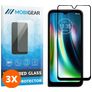 Mobigear Premium Motorola Defy (2021) Tempered Glass Screen Protector - Case Friendly - Black (3-Pack)