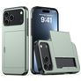 Mobigear Card iPhone 18 Pro Max Hard Case Back cover Shockproof with Card Holder - Dark Green