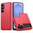 Mobigear Card Samsung Galaxy S26 Plus Hårdt Bagsidecover Stødsikkert med kortholder - Rød