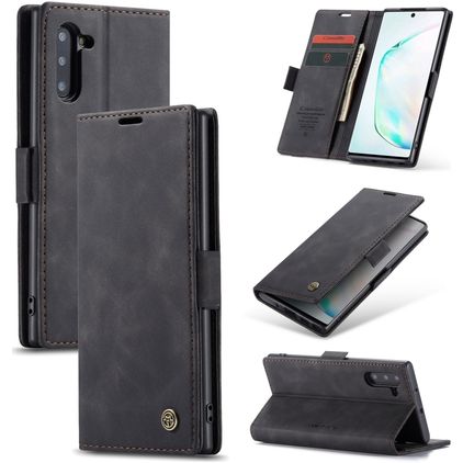 CaseMe 013 Samsung Galaxy Note 10 Lompakkokotelo + Setelitasku - Musta