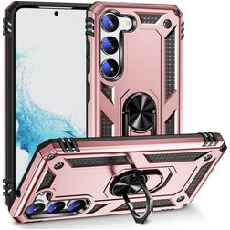 Mobigear Armor Ring Samsung Galaxy S23 Plástico rígido Capa traseira Antichoque com anel - Rosa dourado