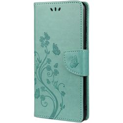 Mobigear Flowers Samsung Galaxy A33 Cover a libro portafoglio - Turchese