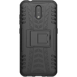 Mobigear Tire Nokia 2.3 Hårdt Bagsidecover Stødsikkert med Stander - Sort