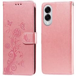 Mobigear Flowers Samsung Galaxy S25 Edge Capa livro Carteira - Rosa dourado