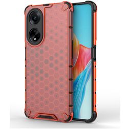 Mobigear Honeycomb OPPO A98 Kova Suojakuori Iskunkestävä - Punainen