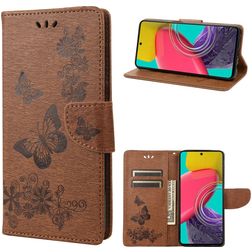 Mobigear Butterfly Samsung Galaxy M53 Plånboksfodral med sedelfack - Brun
