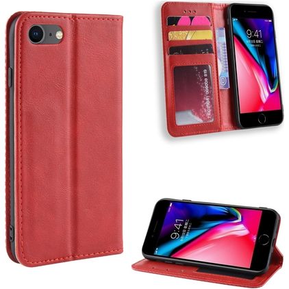 Mobigear Sensation iPhone SE (2020) Knížkové pouzdro Peněženka - Červená