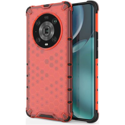Mobigear Honeycomb HONOR Magic 4 Pro Fodral Hårdplast Skal Stötsäkert - Röd