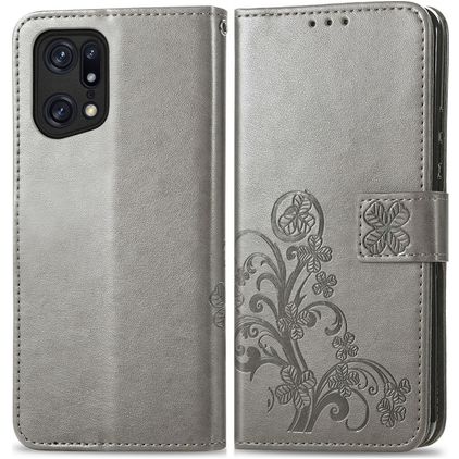 Mobigear Clover OPPO Find X5 Pro Wallet case - Grey