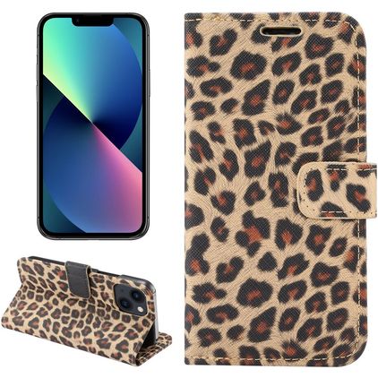 Mobigear Leopard iPhone 14 Funda tipo libro Cartera - Amarillo