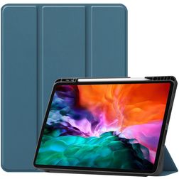Mobigear Tri-Fold Gel iPad Pro 12,9 pulgadas (2022) TPU / Cuero sintético Funda tipo libro + Portalápices - Verde