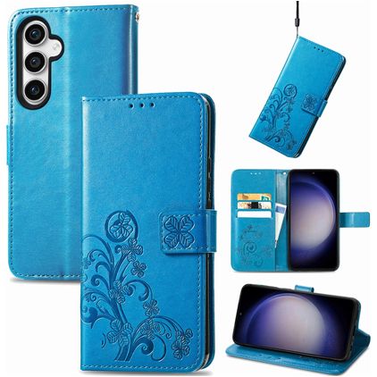 Mobigear Clover Samsung Galaxy S23 FE Wallet case - Blue