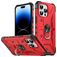 Mobigear Armor Ring iPhone 14 Pro Max Hard Case Back cover Shockproof with Ring Holder - Red
