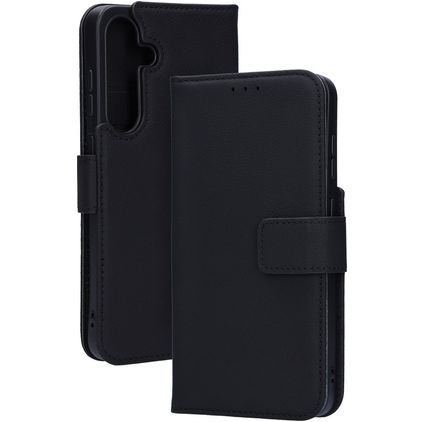 Mobiparts Samsung Galaxy S25 Plus Piel auténtica Funda tipo libro Cartera - Negro