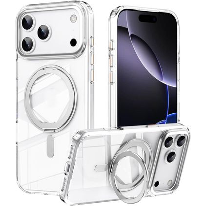 Mobigear Frosted Mag iPhone 17 Pro Max MagSafe Hard Case Back cover with Stand - Silver
