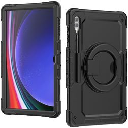 Mobilize Rotating Defender Samsung Galaxy Tab S10 Ultra Kova muovi / Silikoni Suojakuori + Olkahihna + Teline - Musta