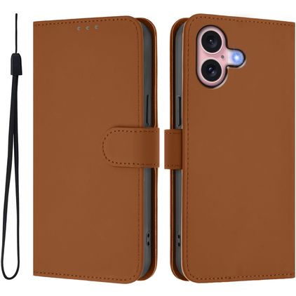 Mobigear Urban Wallet iPhone 16 Cover a libro portafoglio - Marrone