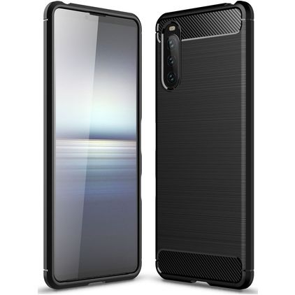 Mobigear Brushed Slim Sony Xperia 10 III Flexibilní TPU Zadní kryt - Černá