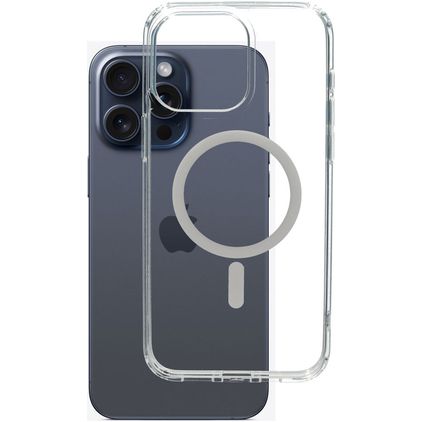 Mobiparts Hardcover Clear iPhone 15 Pro Max MagSafe Hard Case Back cover - Clear