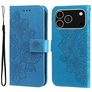 Mobigear Flowers iPhone 17 Pro Wallet case - Blue