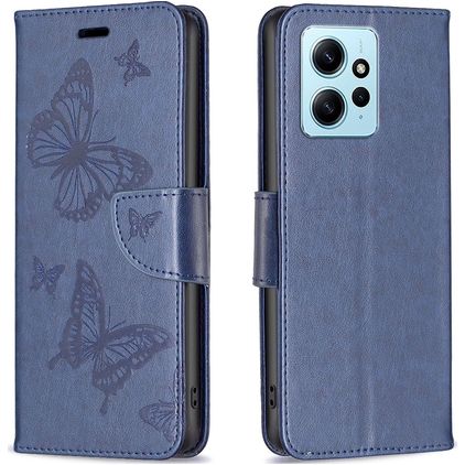 Mobigear Butterfly Xiaomi Redmi Note 12 Etui z klapką typu portfel - Niebieski