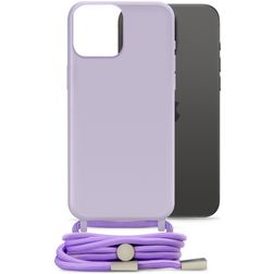 Mobilize Lanyard Gelly iPhone 15 Pro Max TPU flexible Funda con cuerda - Pastel Purple