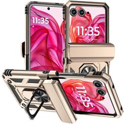 Mobigear Armor Ring Motorola Razr 50 Fodral Hårdplast Skal Stötsäkert med ringhållare - Guld