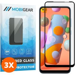 Mobigear Premium Samsung Galaxy A11 Vidro temperado Película de ecrã - Compatível com capas - Preto (Pack de 3)