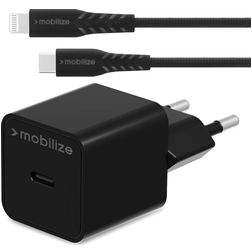 Mobilize Single USB-C Nabíječka Apple Lightning 1 m Power Delivery 20W - Černá