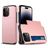 Mobigear Card iPhone 15 Pro Fodral Hårdplast Skal Stötsäkert med korthållare - Roséguld