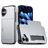 Mobigear Card iPhone 16 Funda Plástico rígido Carcasa Antigolpes con tarjetero - Gris