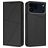 Mobigear Frosted Flip iPhone 17 Pro Pungetui med Seddelrum - Sort
