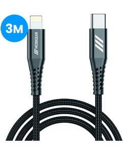 Mobigear Nylon USB-C till Apple Lightning Kabel MFI 3 m - Svart