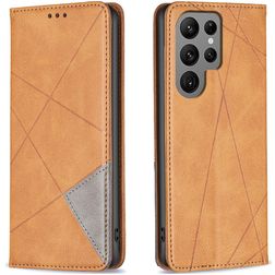Mobigear Rhombus Slim Samsung Galaxy S24 Ultra Lompakkokotelo - Konjakki
