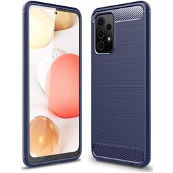 Mobigear Brushed Slim Samsung Galaxy A52 TPU flexible Carcasa - Azul oscuro