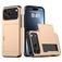 Mobigear Card iPhone 18 Pro Hard Case Back cover Shockproof with Card Holder - Gold